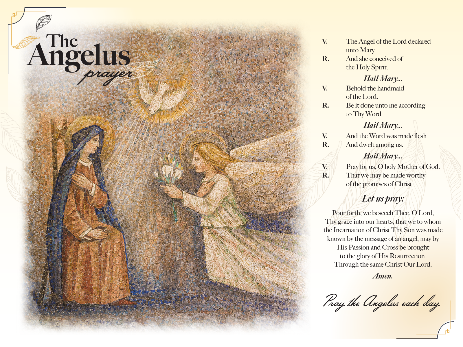 The Angelus Prayer - Office of Schools – Diocese of Brooklyn