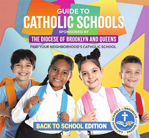 four students on cover of Catholic schools guide